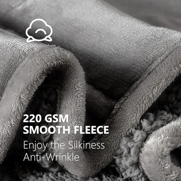 Sivio Sherpa Fleece Weighted Blanket for Adult - Picture 3 of 5